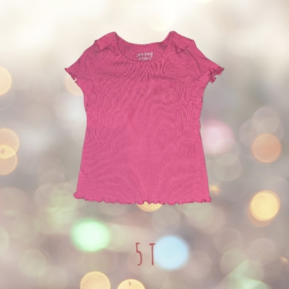 Jumping Beans Adaptive Shirt 5T Toddler Girl Pink Ribbed Tee